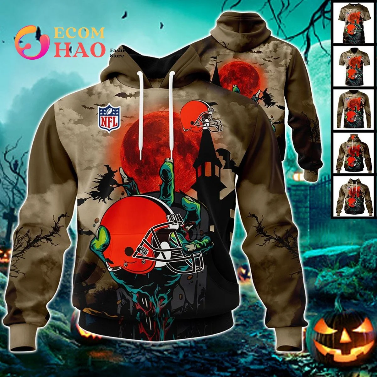 Browns Halloween Jersey 3D Hoodie, Zip Hoodie, Man - Women, Warm, Premium Quality HZ0501