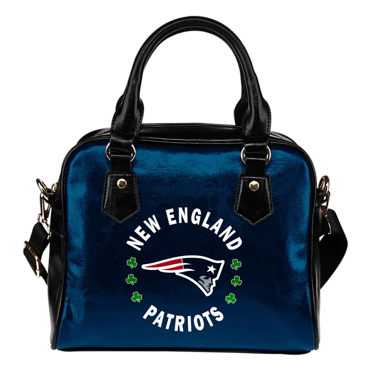 Central Beautiful Logo Circle Lucky Leaf New England Patriots Shoulder Handbags Sb0801