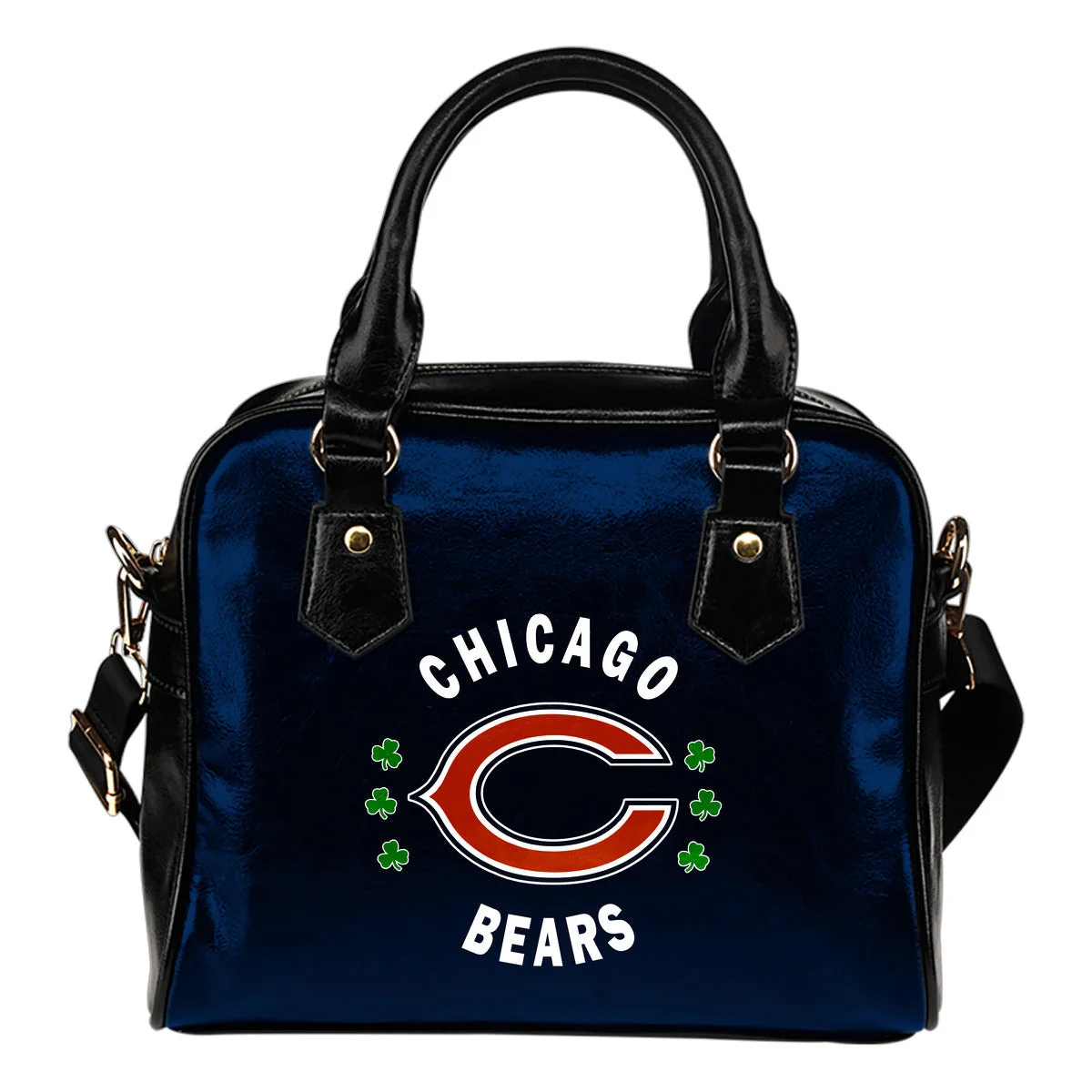 Central Beautiful Logo Circle Lucky Leaf Chicago Bears Shoulder Handbags Sb0801