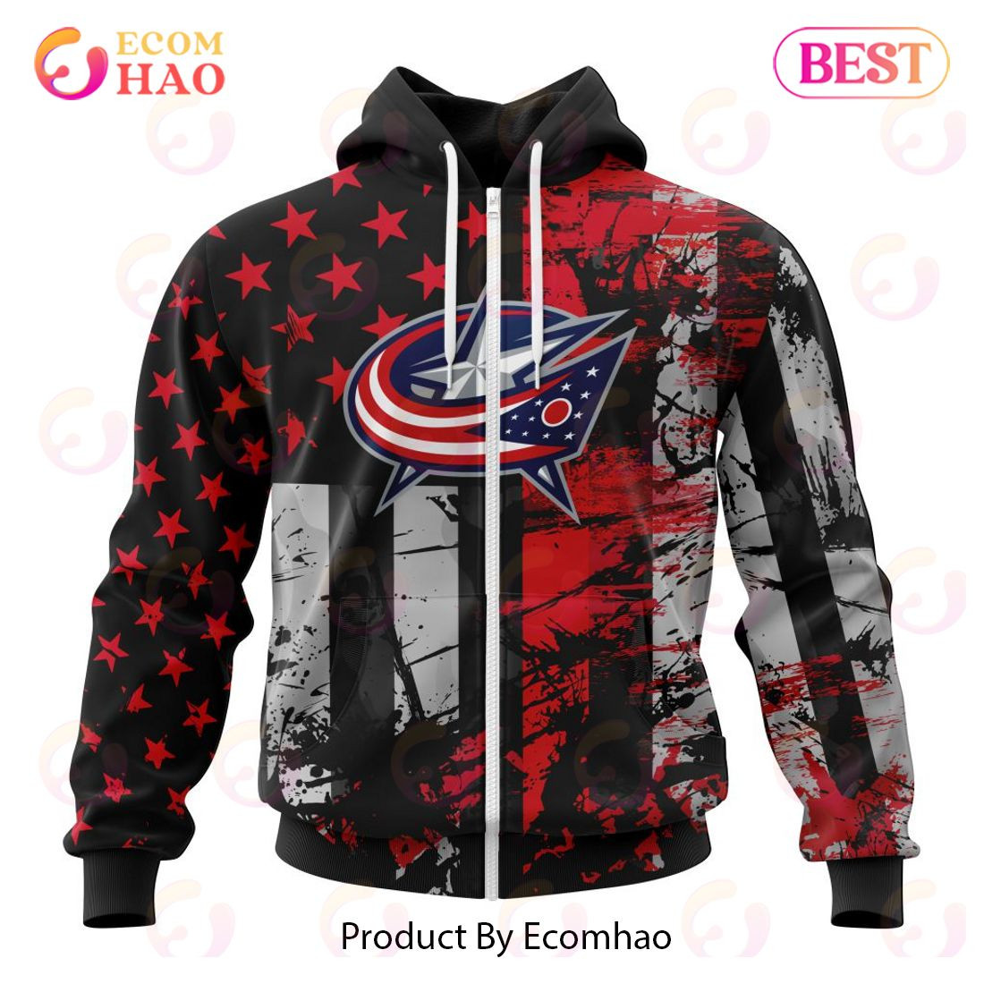 Columbus Blue Jackets Specialized Jersey For America 3D Hoodie, Zip Hoodie, Man - Women, Warm, Premium Quality HZ0501