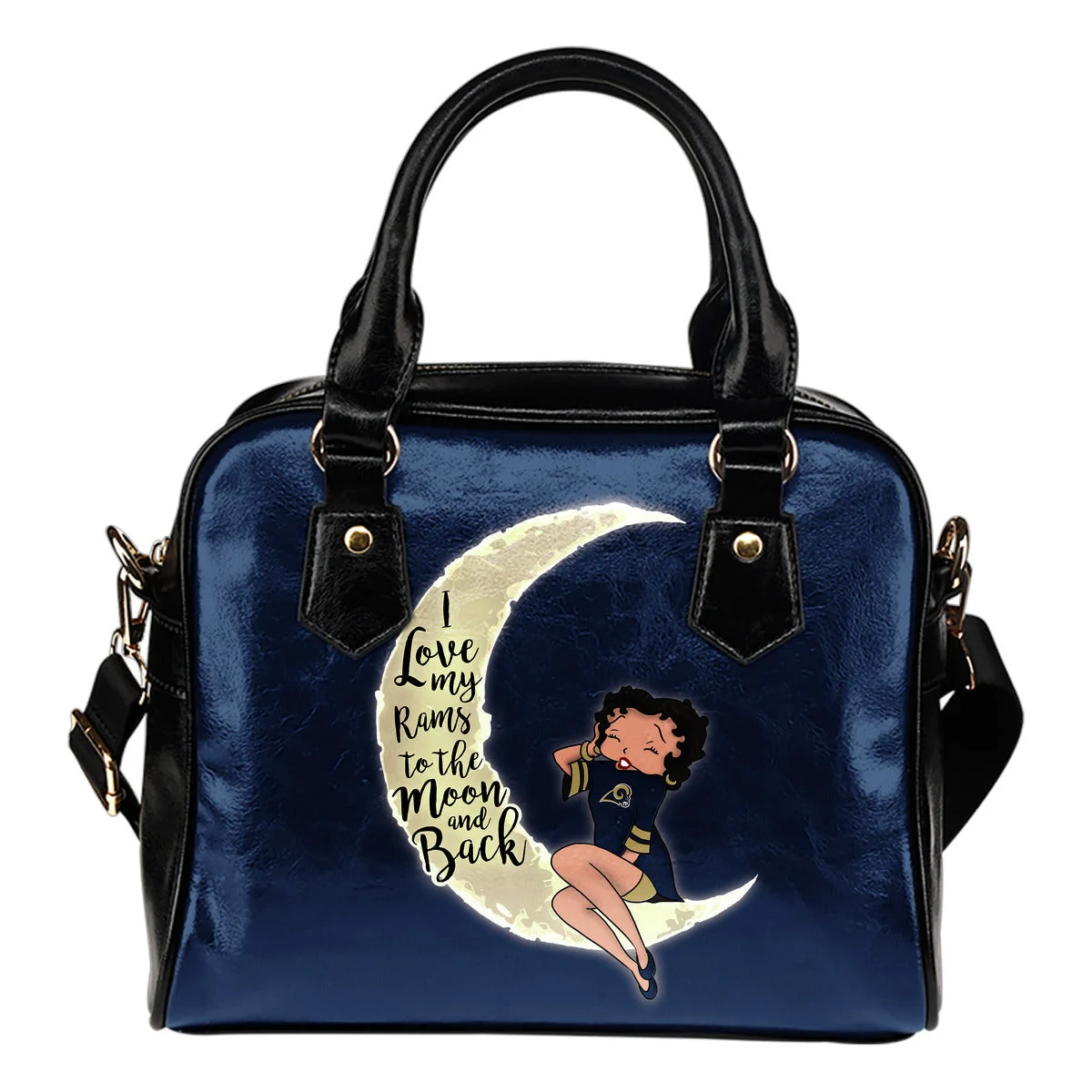 BB I Love My Los Angeles Rams To The Moon And Back Shoulder Handbags Women Purse Sb0801
