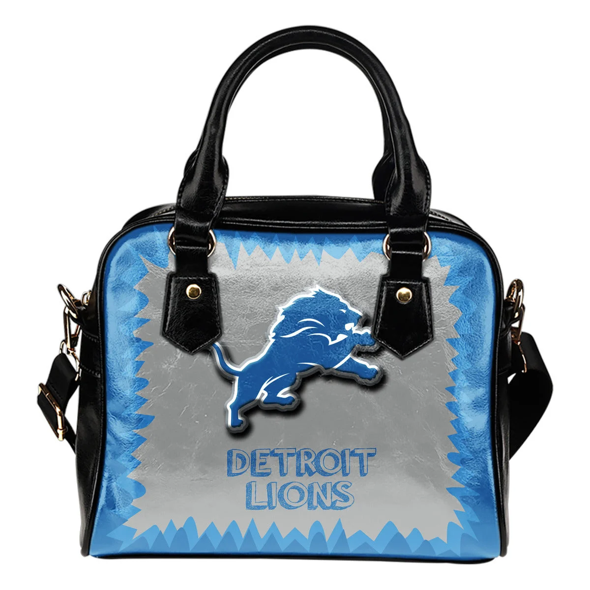 Jagged Saws Mouth Creepy Detroit Lions Shoulder Handbags Sb0801