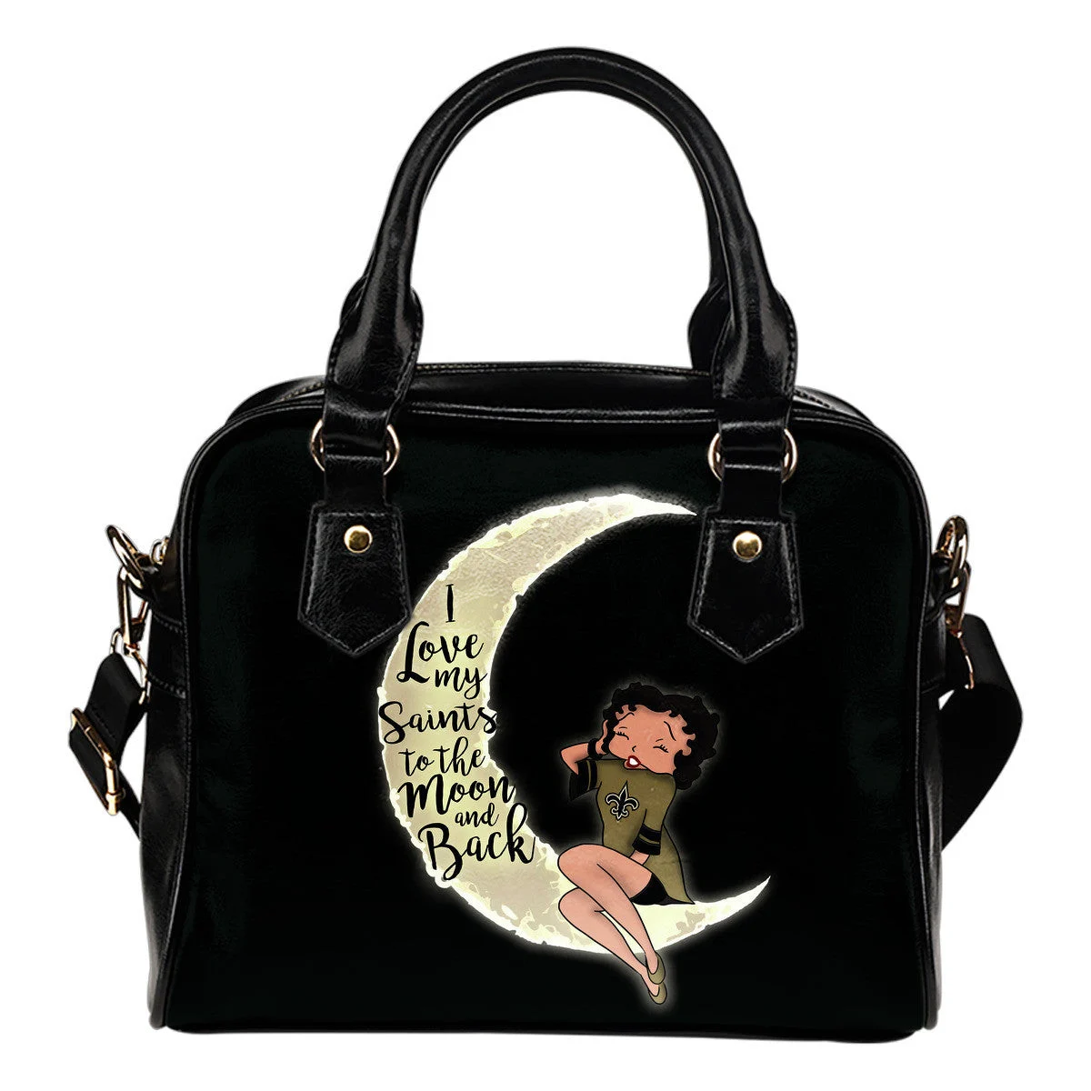 I Love My New Orleans Saints To The Moon And Back Shoulder Handbags Women Purse Sb0801