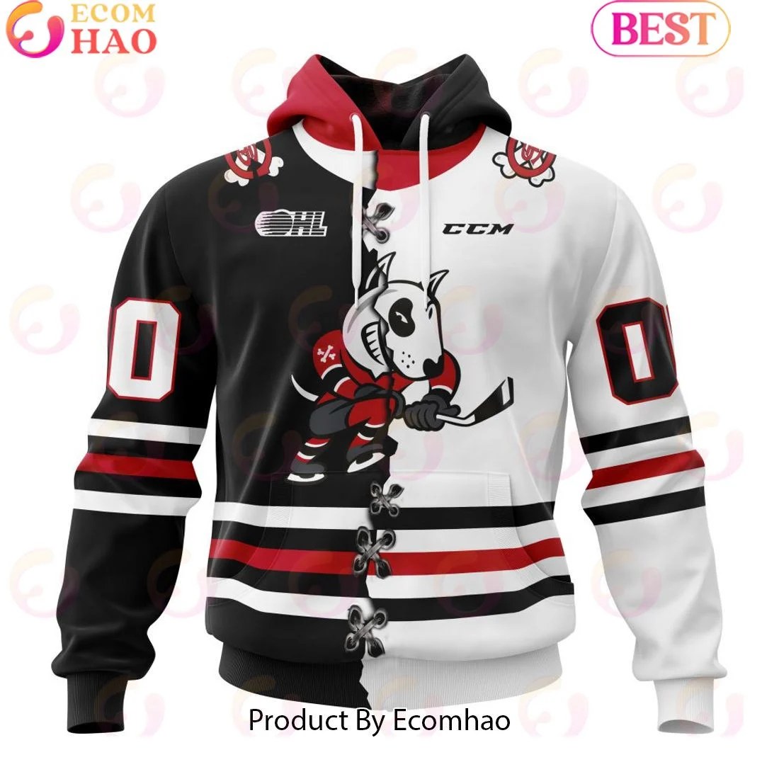 Custom OHL Niagara IceDogs Mix Home And Away Jersey Personalized Letters Number Hoodie, Zip Hoodie, Man - Women, Warm, Premium Quality HZ0501