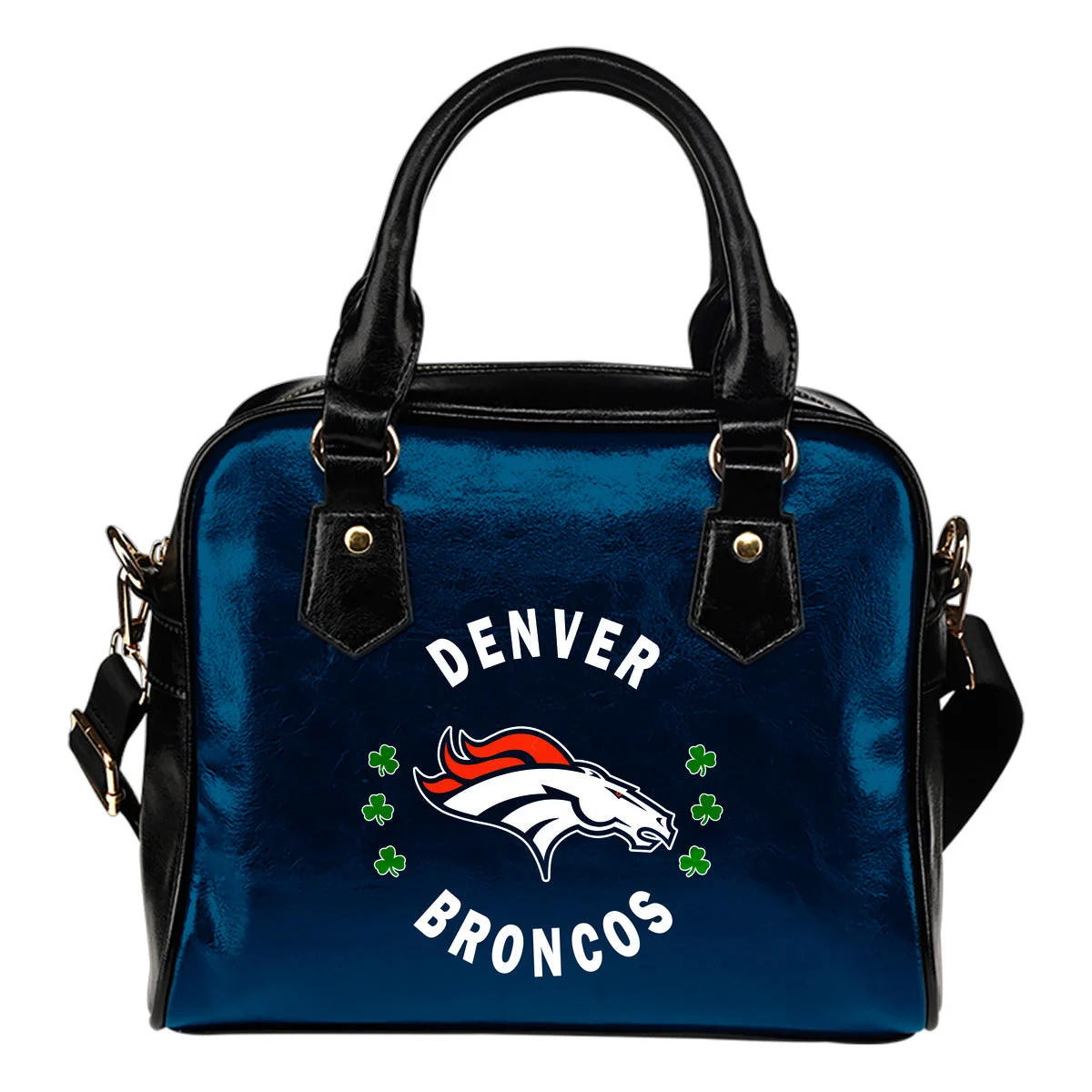 Central Beautiful Logo Circle Lucky Leaf Denver Broncos Shoulder Handbags Sb0801
