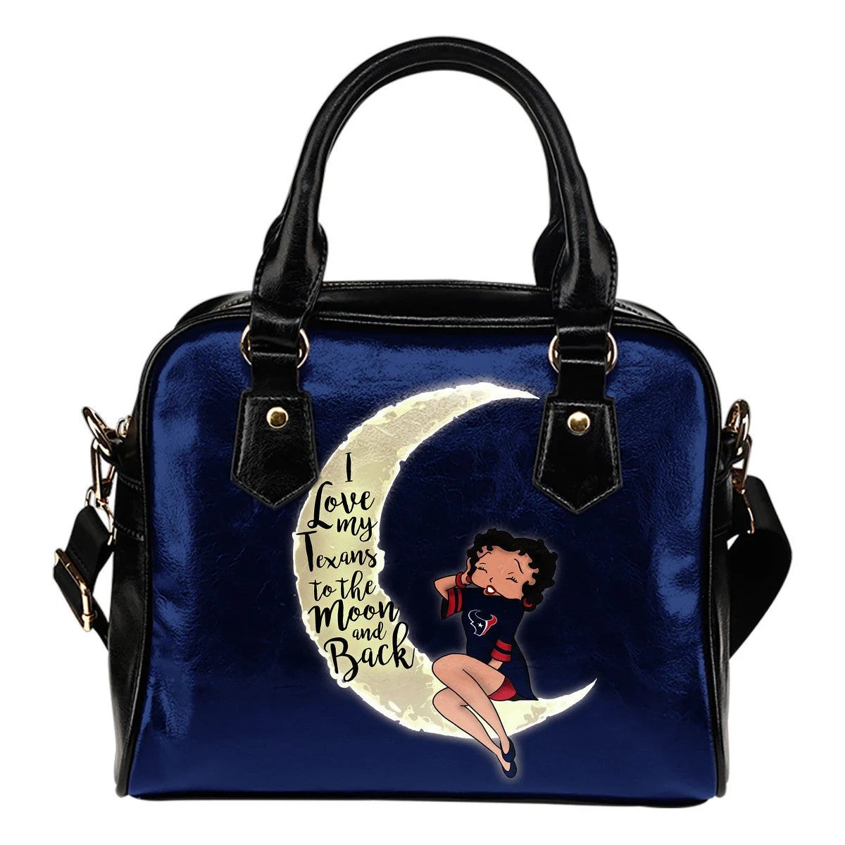 I Love My Houston Texans To The Moon And Back Shoulder Handbags Women Purse Sb0801