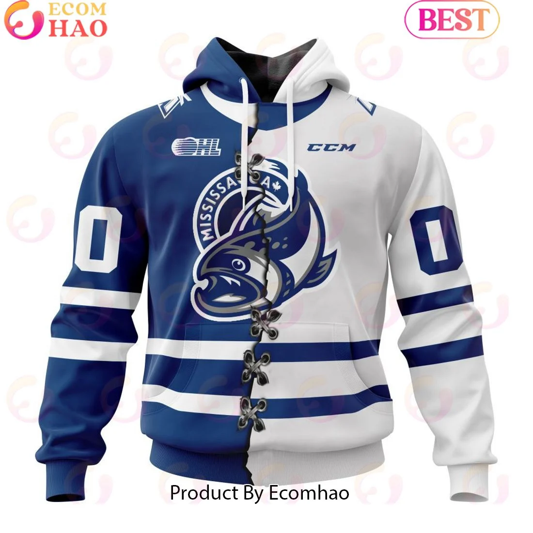 Custom OHL Mississauga Steelheads Mix Home And Away Jersey Personalized Letters Number Hoodie, Zip Hoodie, Man - Women, Warm, Premium Quality HZ0501