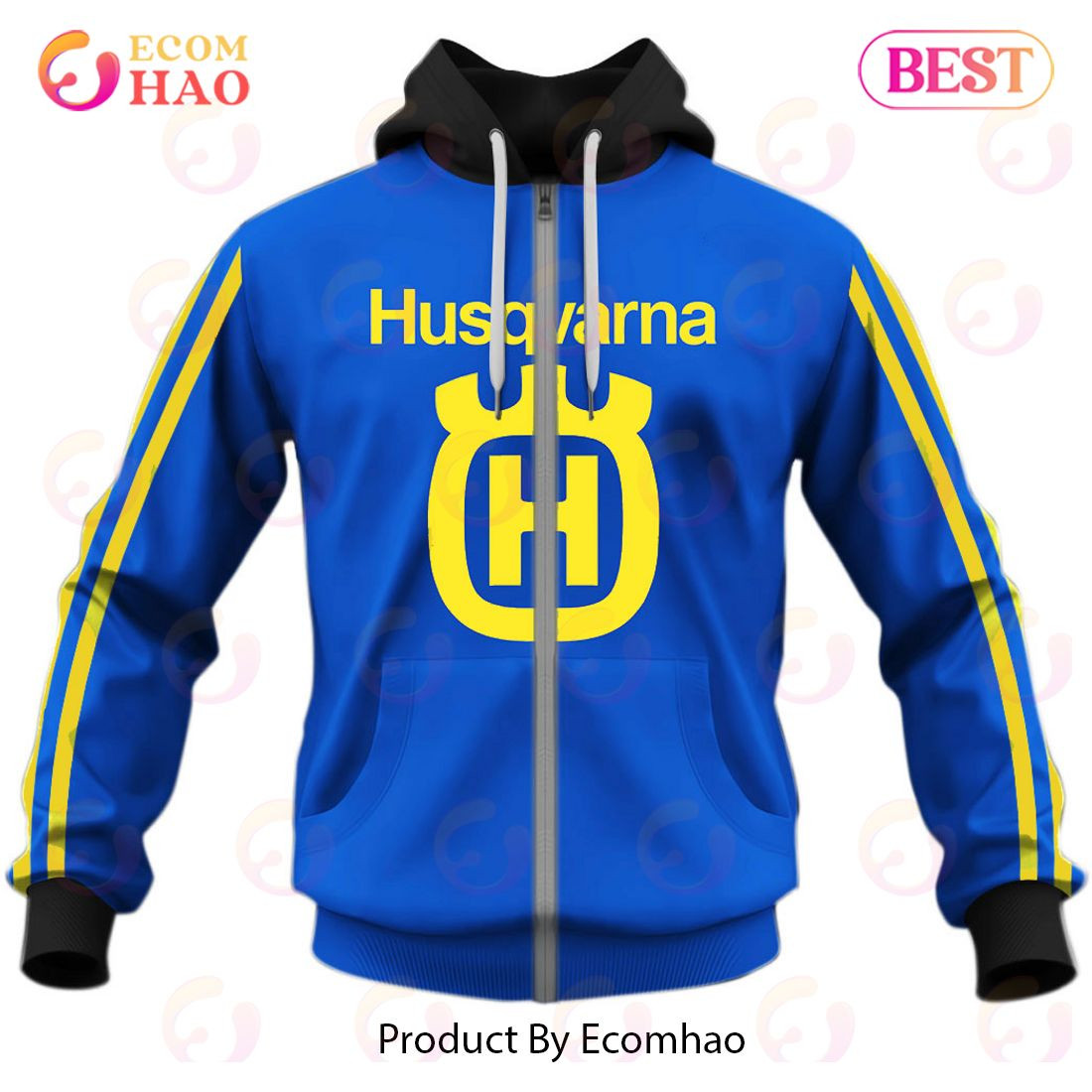 Customize Name Vintage Style Husqvarna Motocross Jersey MX Enduro AHRMA Husky Motorcycle Dirt Bike 3D Hoodie, Zip Hoodie, Man - Women, Warm, Premium Quality HZ0501
