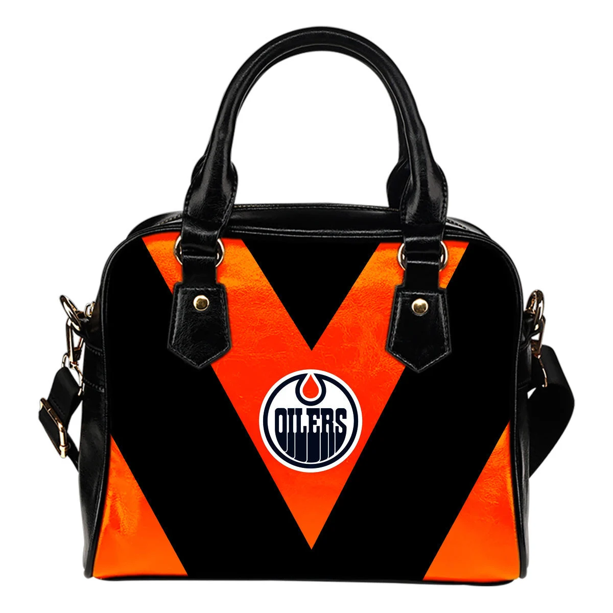 Triangle Double Separate Colour Edmonton Oilers Shoulder Handbags Sb0801