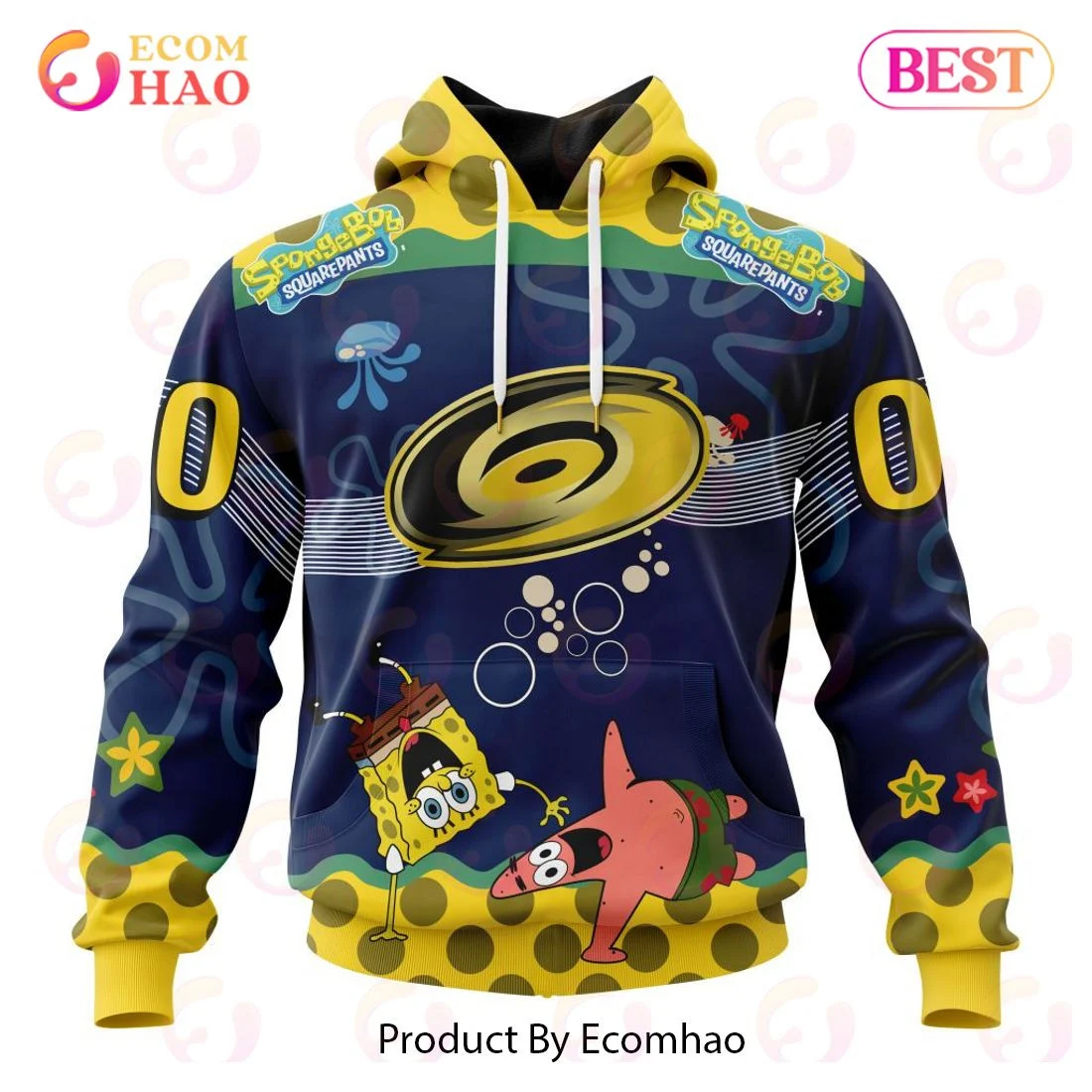Carolina Hurricanes Specialized Jersey With SpongeBob 3D Hoodie, Zip Hoodie, Man - Women, Warm, Premium Quality HZ0501