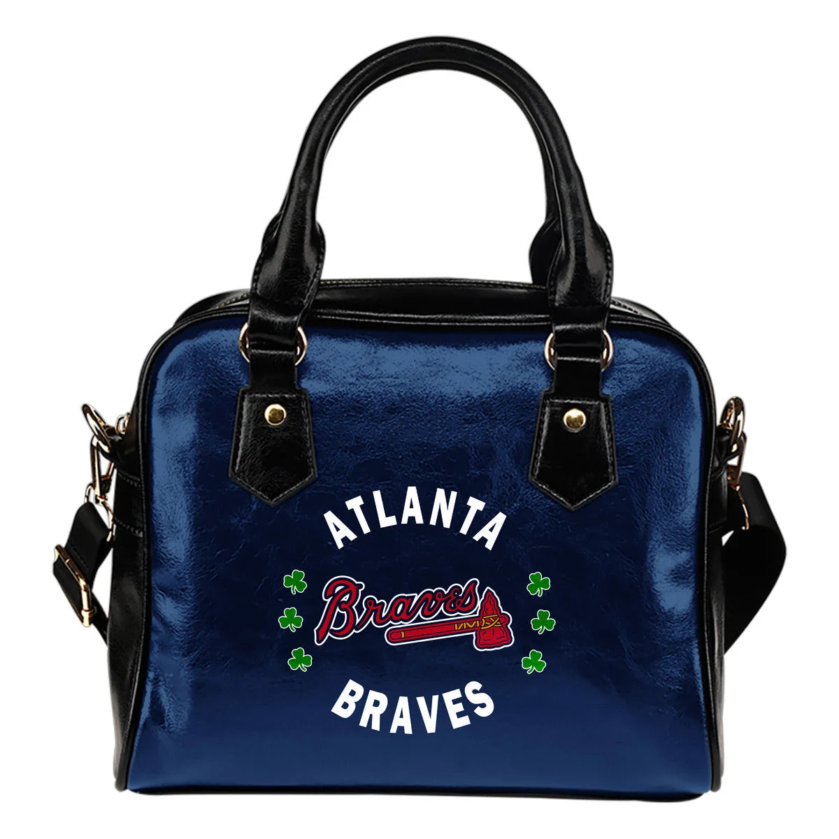 Central Beautiful Logo Circle Lucky Leaf Atlanta Braves Shoulder Handbags Sb0801