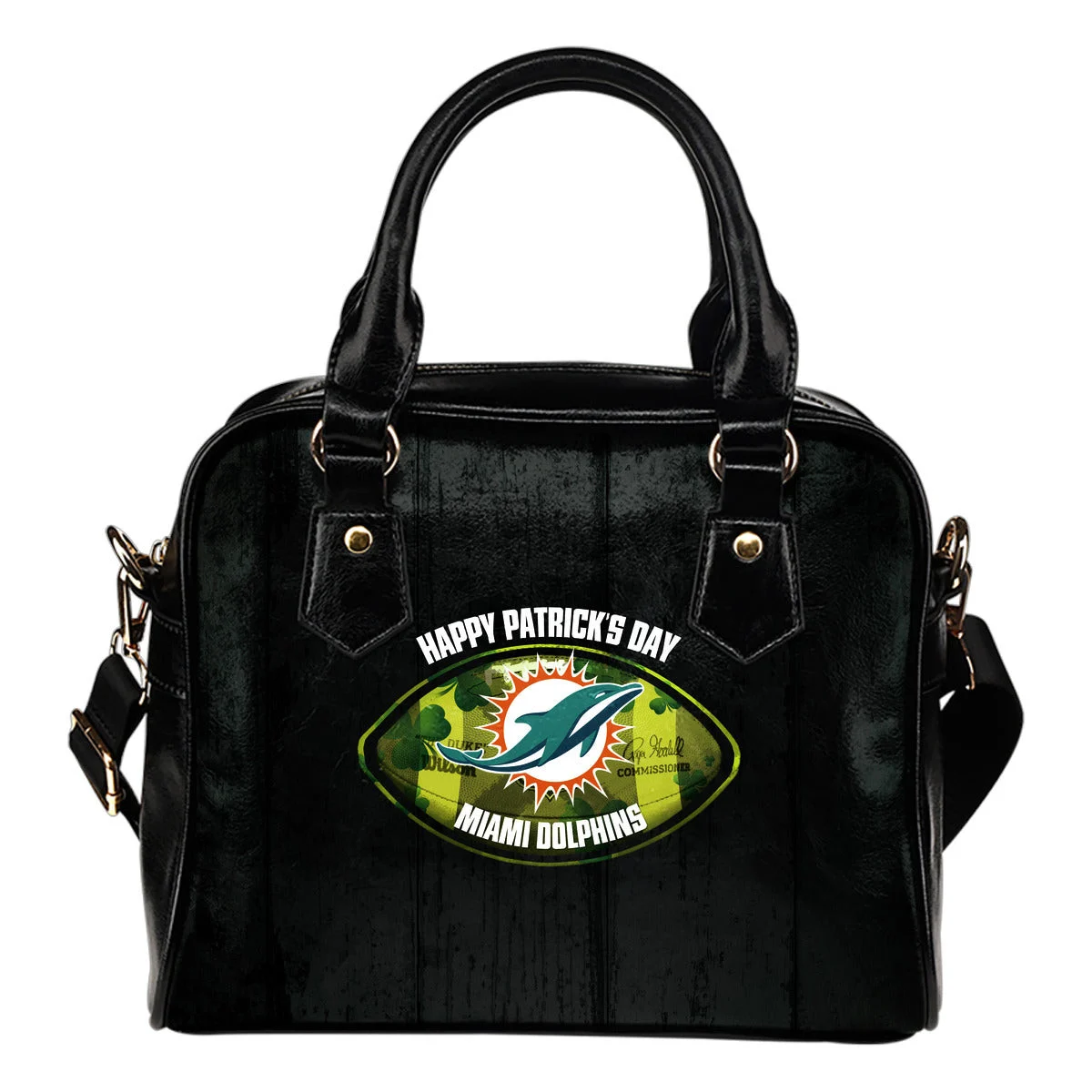 Retro Scene Lovely Shining Patrick's Day Miami Dolphins Shoulder Handbags Sb0801
