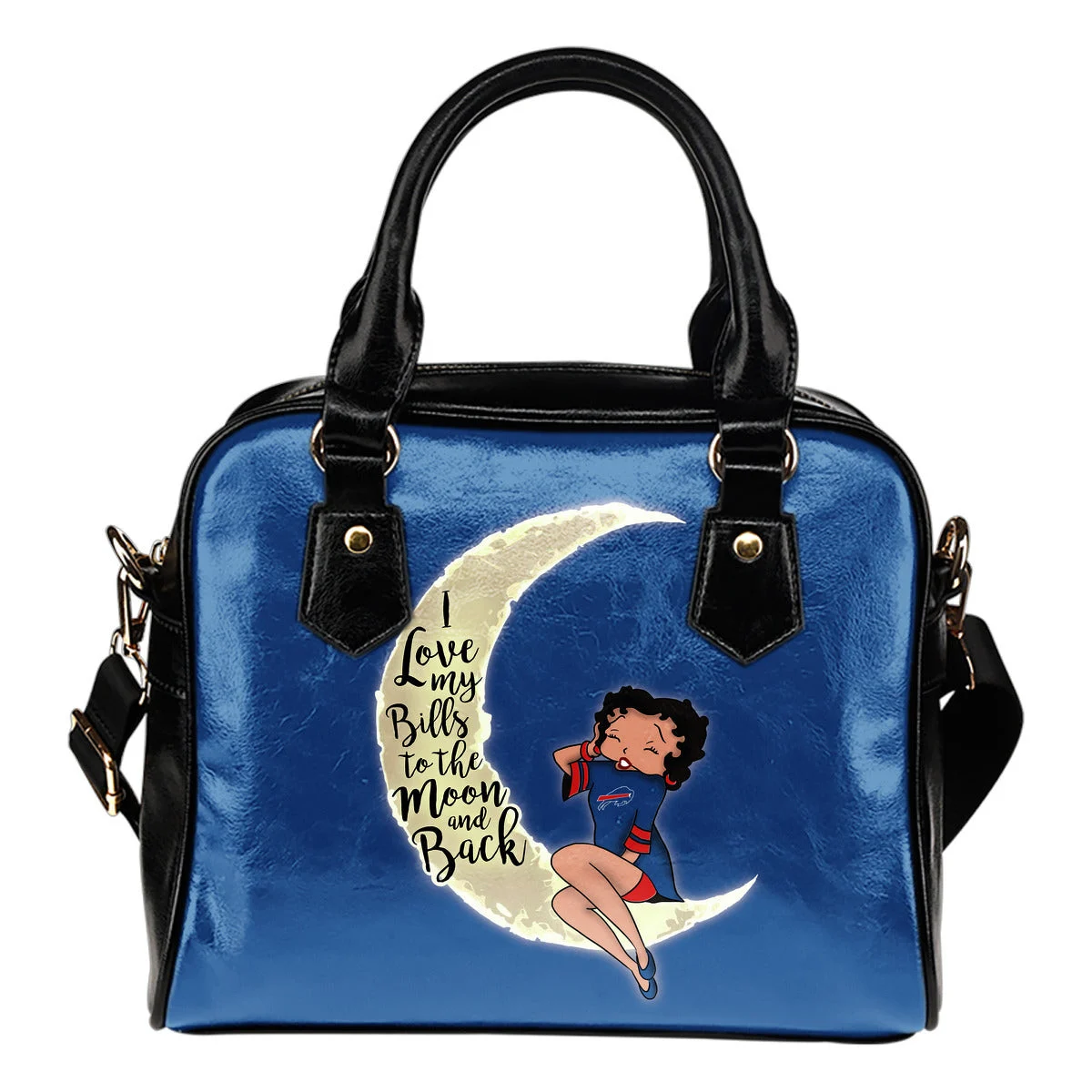 BB I Love My Buffalo Bills To The Moon And Back Shoulder Handbags Women Purse Sb0801