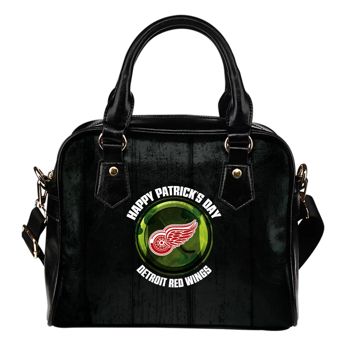 Retro Scene Lovely Shining Patrick's Day Detroit Red Wings Shoulder Handbags Sb0801