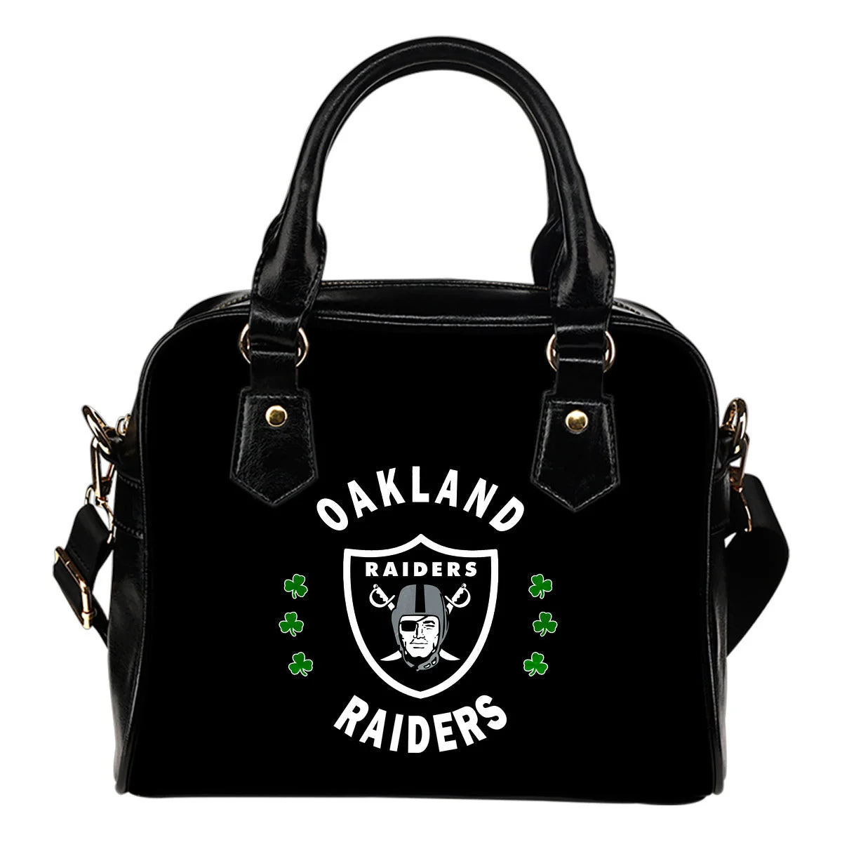 Central Beautiful Logo Circle Lucky Leaf Oakland Raiders Shoulder Handbags Sb0801