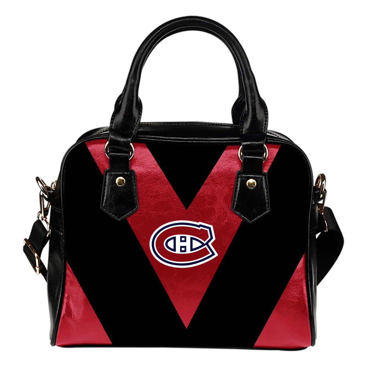 Triangle Double Separate Colour Montreal Canadiens Shoulder Handbags Sb0801