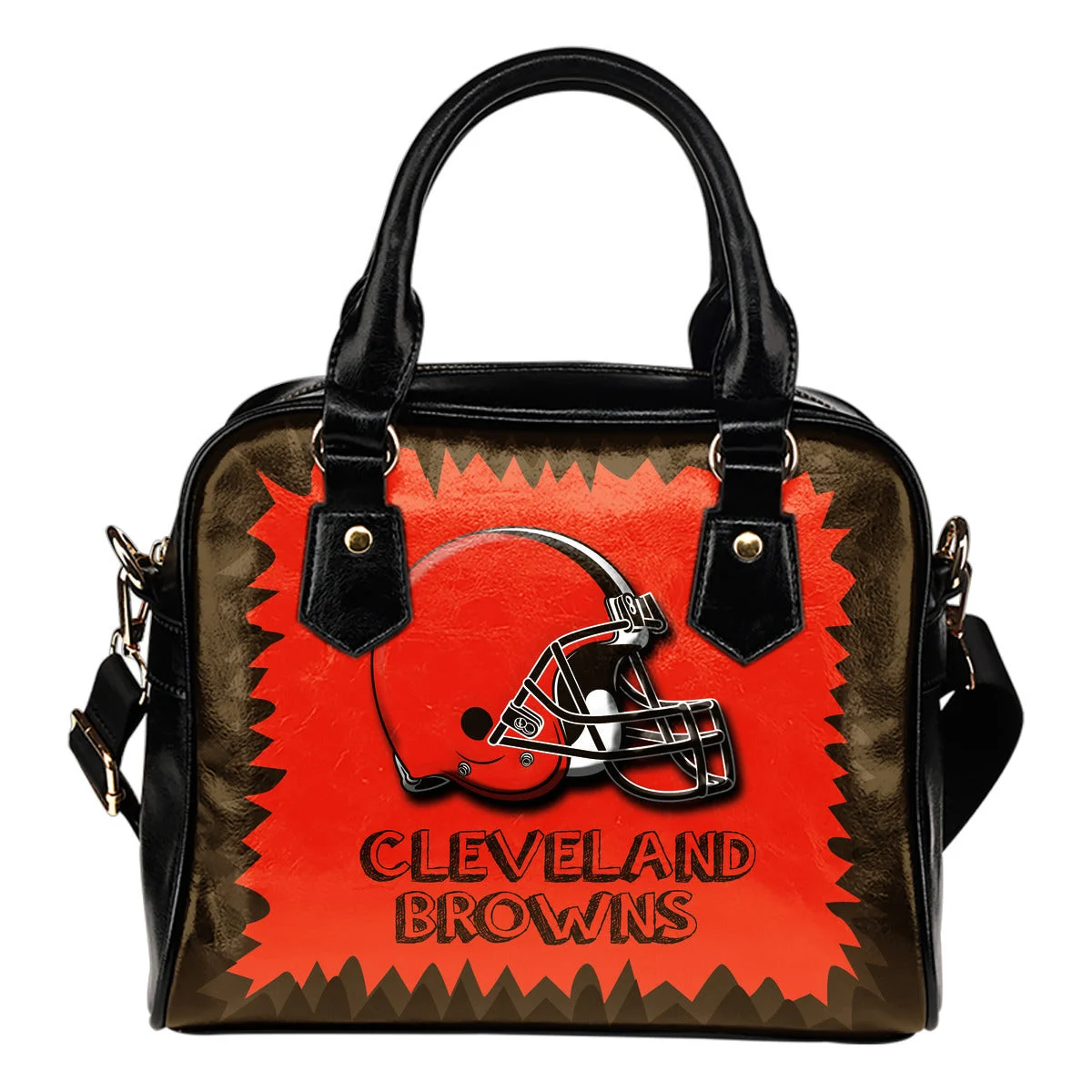 Jagged Saws Mouth Creepy Cleveland Browns Shoulder Handbags Sb0801