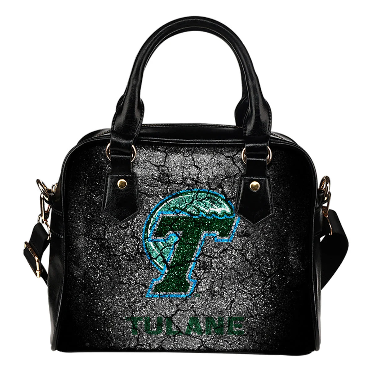 Wall Break Tulane Green Wave Shoulder Handbags Women Purse Sb0801