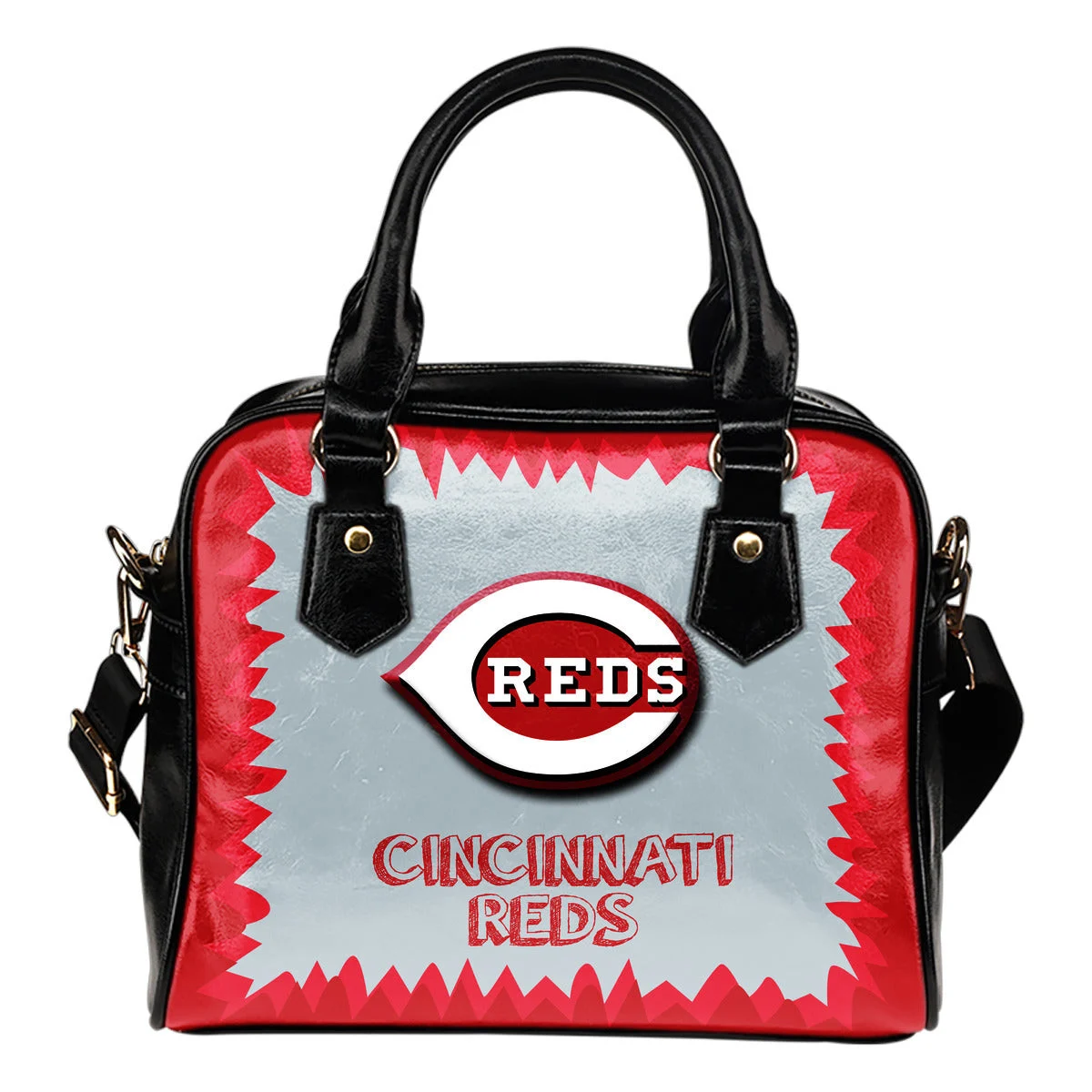 Jagged Saws Mouth Creepy Cincinnati Reds Shoulder Handbags Sb0801