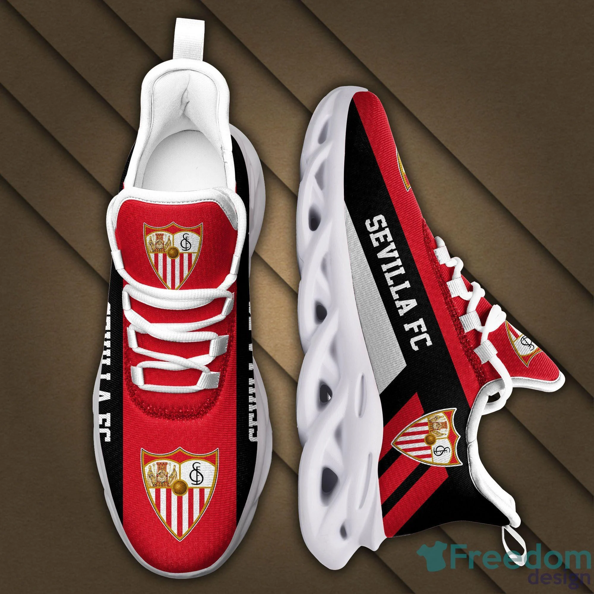 Custom Sevilla FC Red Black Max Soul Shoes  MS0601