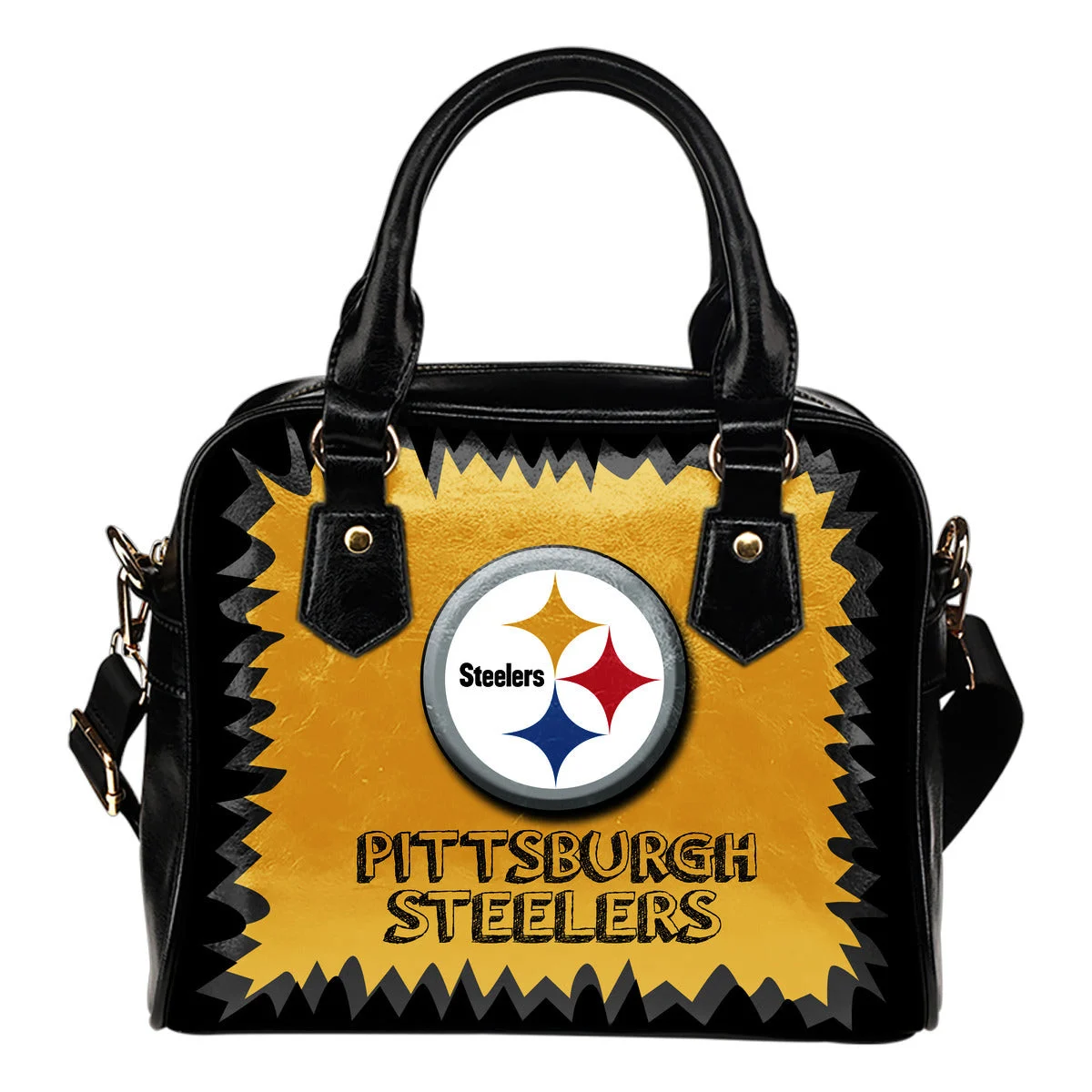 Jagged Saws Mouth Creepy Pittsburgh Steelers Shoulder Handbags Sb0801