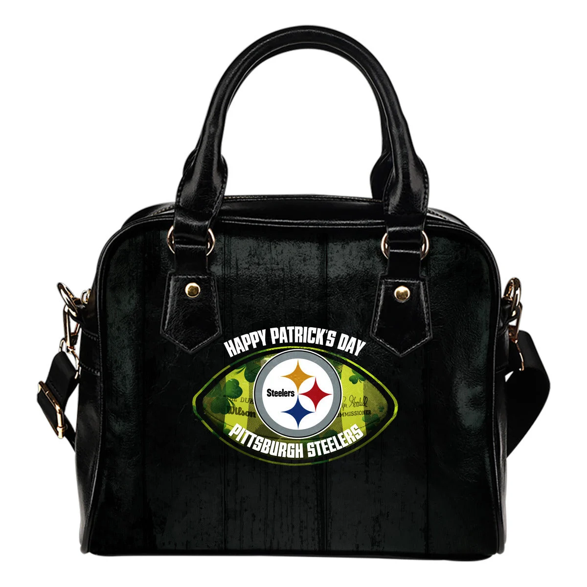 Retro Scene Lovely Shining Patrick's Day Pittsburgh Steelers Shoulder Handbags Sb0801