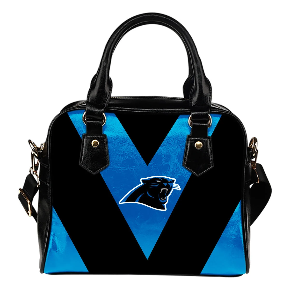 Triangle Double Separate Colour Carolina Panthers Shoulder Handbags Sb0801