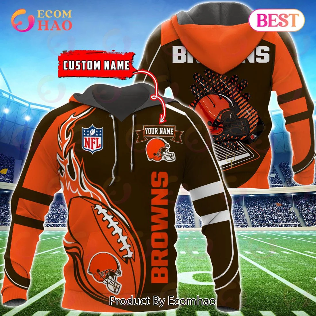 Cleveland Browns Custom Name Hoodie, Baseball Jacket, T-Shirt, Zipper, Sweatshirt, Zip Hoodie, Man – Women, Warm, Premium Quality HZ0501