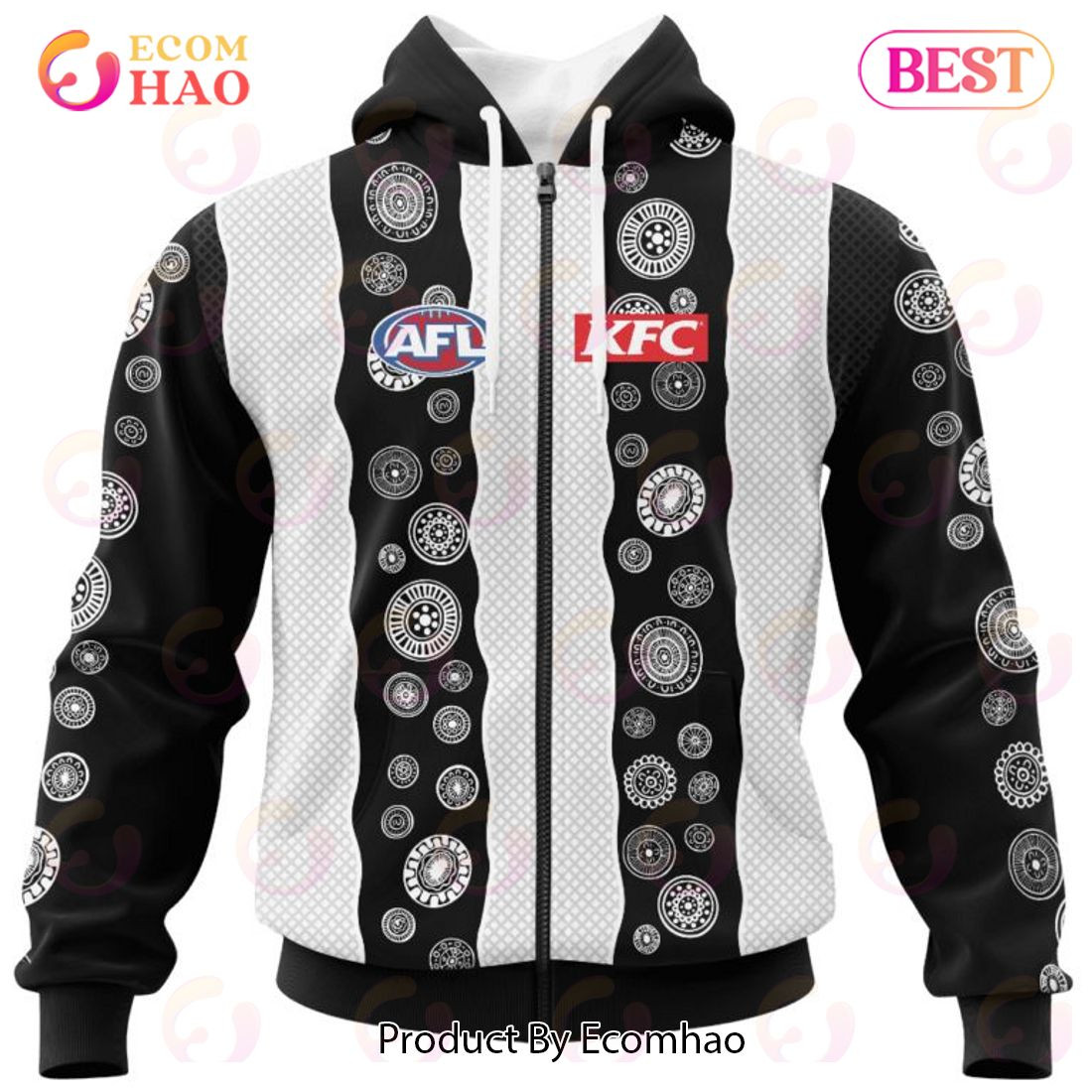 AFL Collingwood Football Club Special Indigenous Design 3D Hoodie, Zip Hoodie, Man - Women, Warm, Premium Quality HZ0501