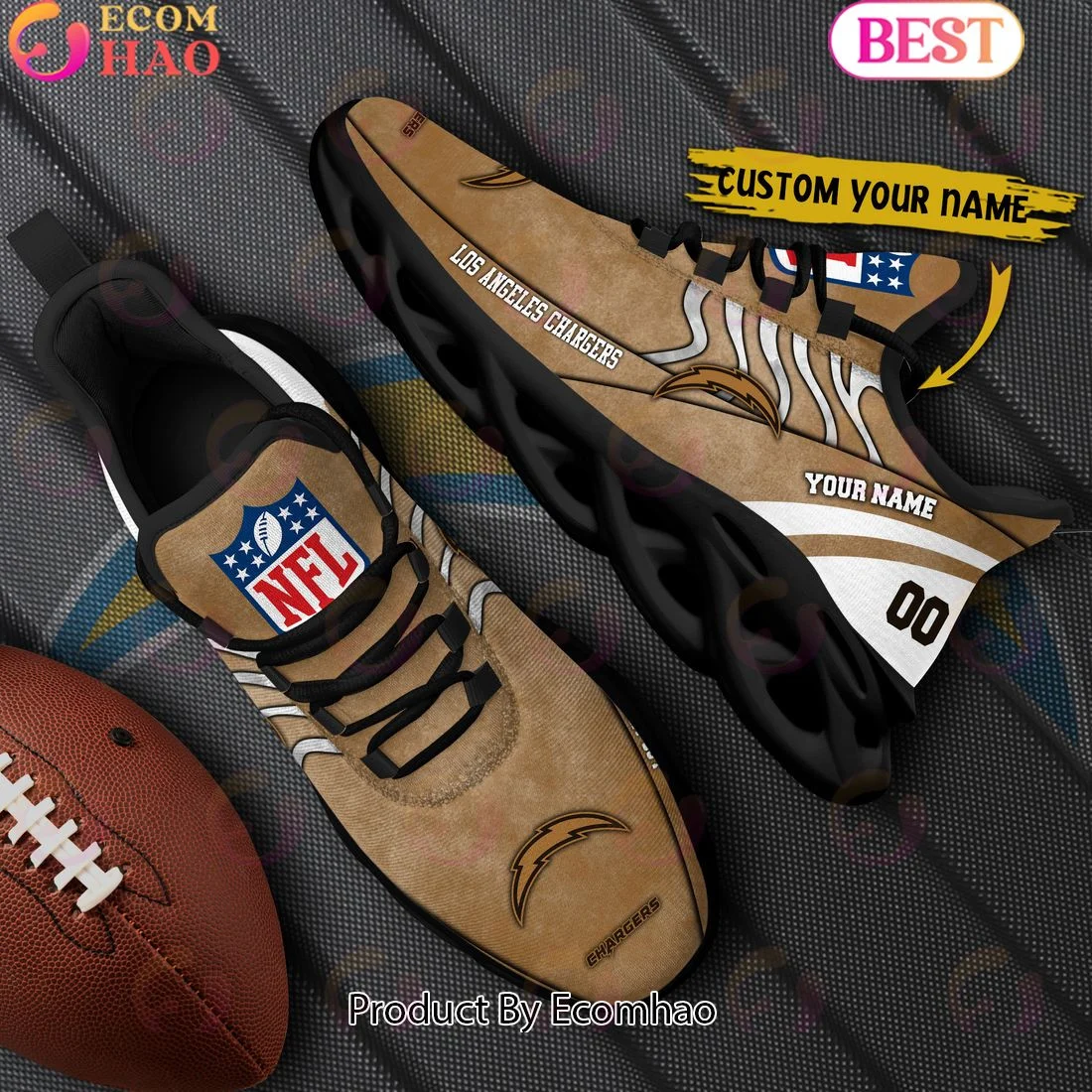Custom Name Los Angeles Chargers X Salute to Service For Veterans Day Celebration Max Soul Shoes  Unisex sneakers MS0601