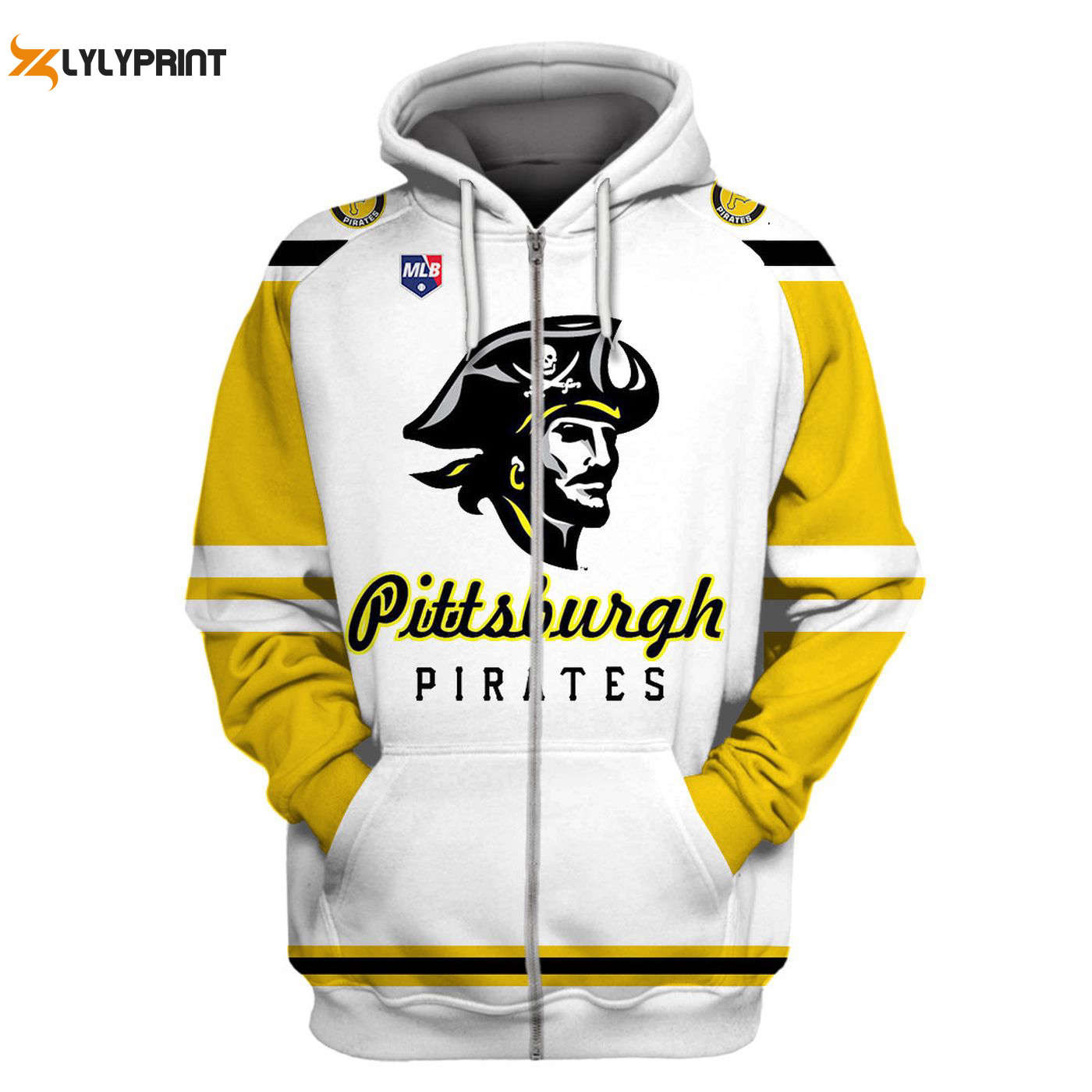 Pittsburgh Pirates White Yellow Hoodie & AOP Shirt Stylish Pullover & Zip Up Hoodie for Fans HZ0501
