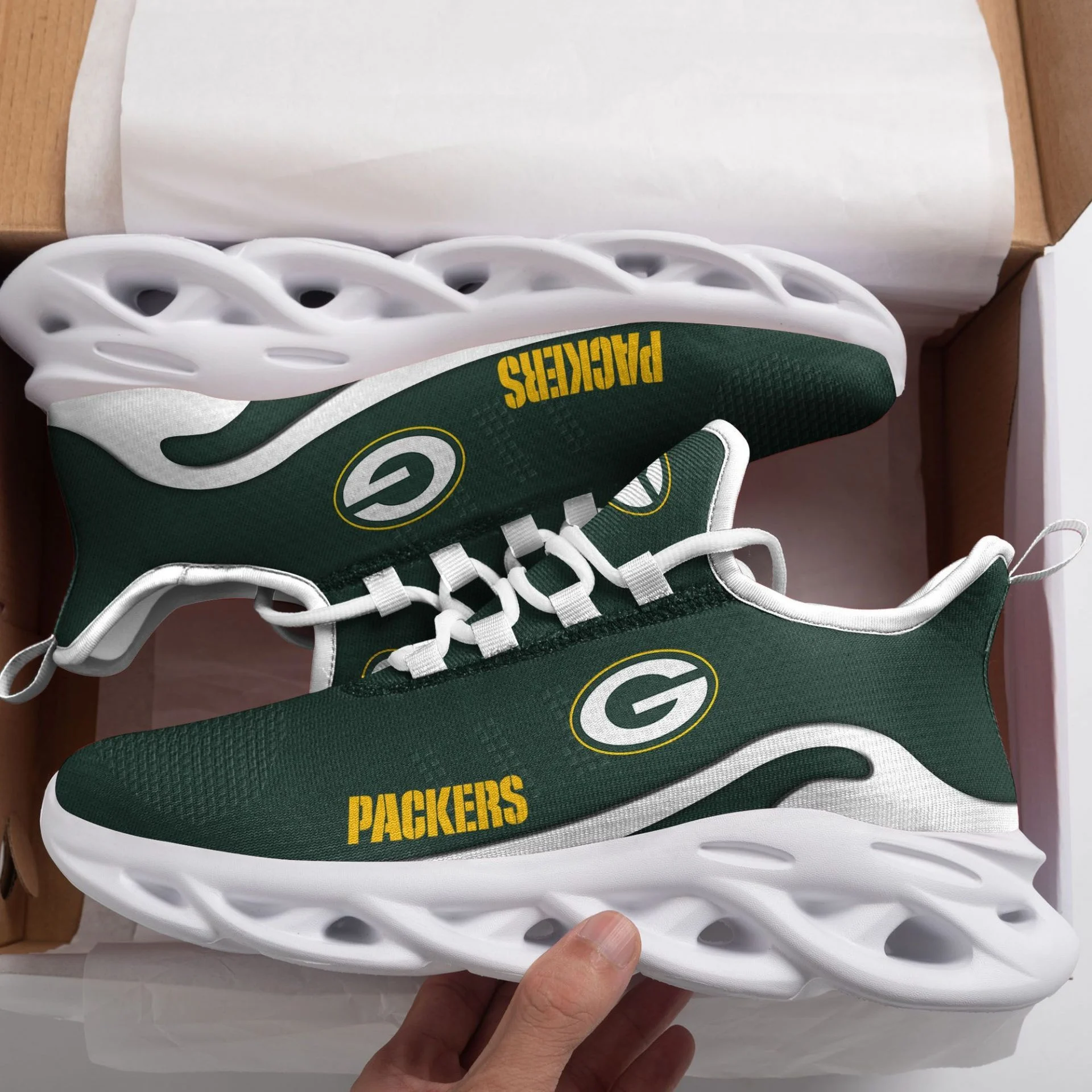 NFL Green Bay Packers Green Max Soul Shoes for Women and Men MS0601