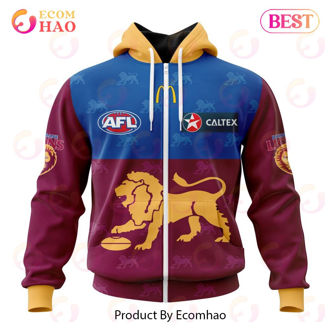 AFL Brisbane Lions Home Kits 2023 3D Hoodie, Zip Hoodie, Man - Women, Warm, Premium Quality HZ0501