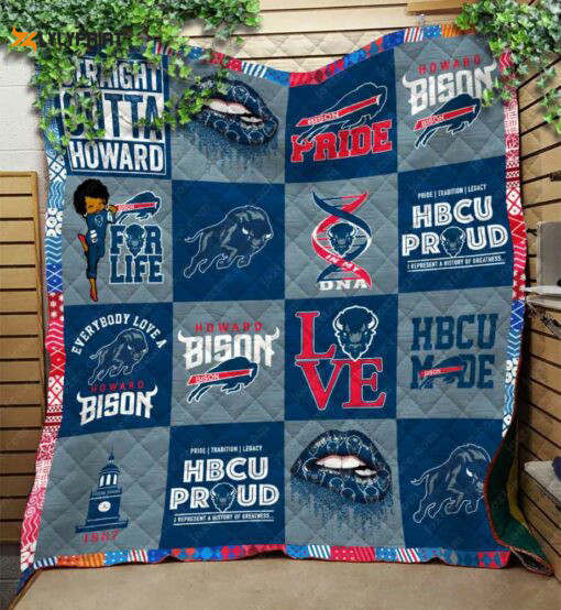 Howard Bison Quilt Blanket For Fans Home Decor Gift , Soft Quilt, King Size, All Season Cozy Quilt QB0901
