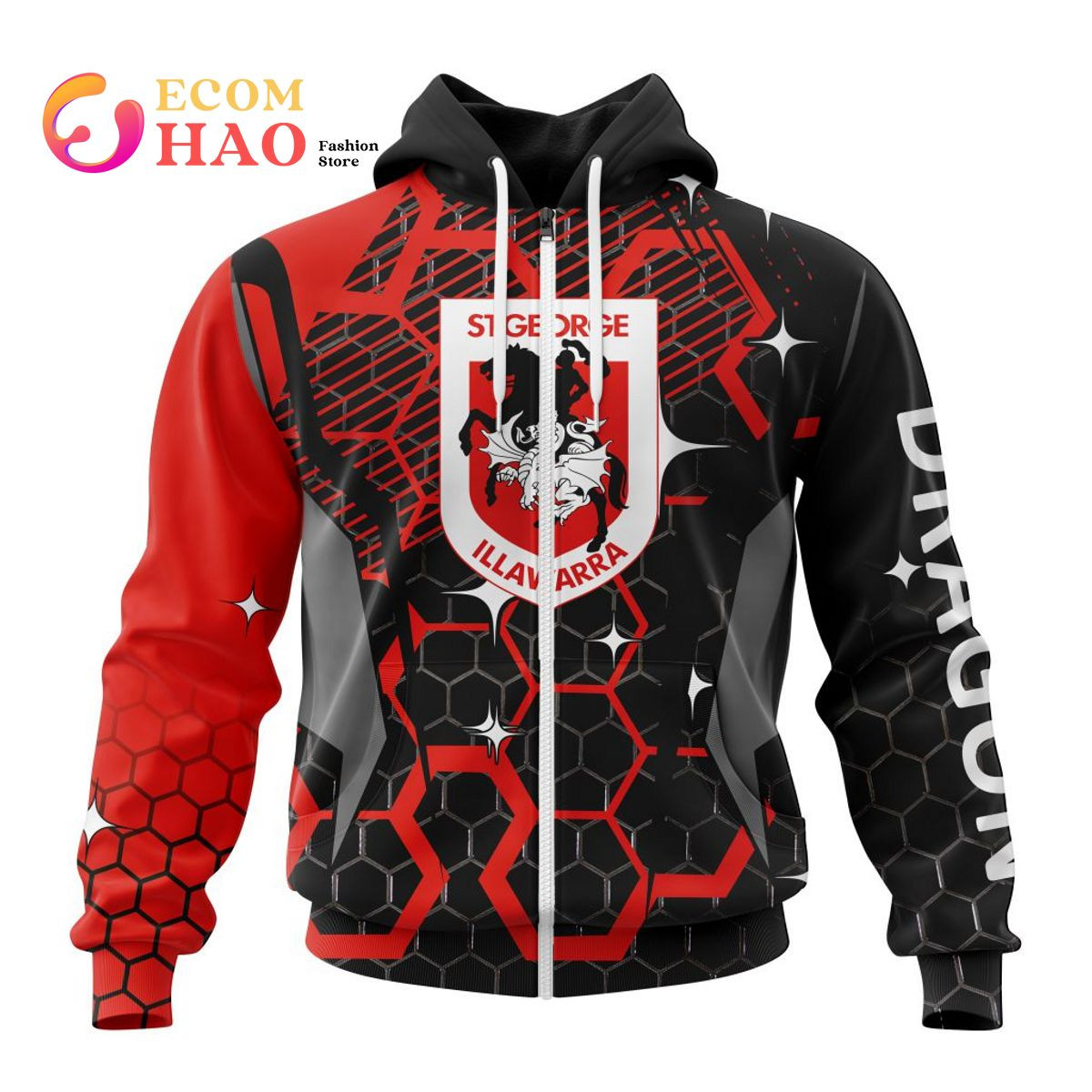 Best NRL St. George Illawarra Dragons New Specialized Design With MotoCross Syle All Over Print Hoodie, Zip Hoodie, Man - Women, Warm, Premium Quality HZ0501