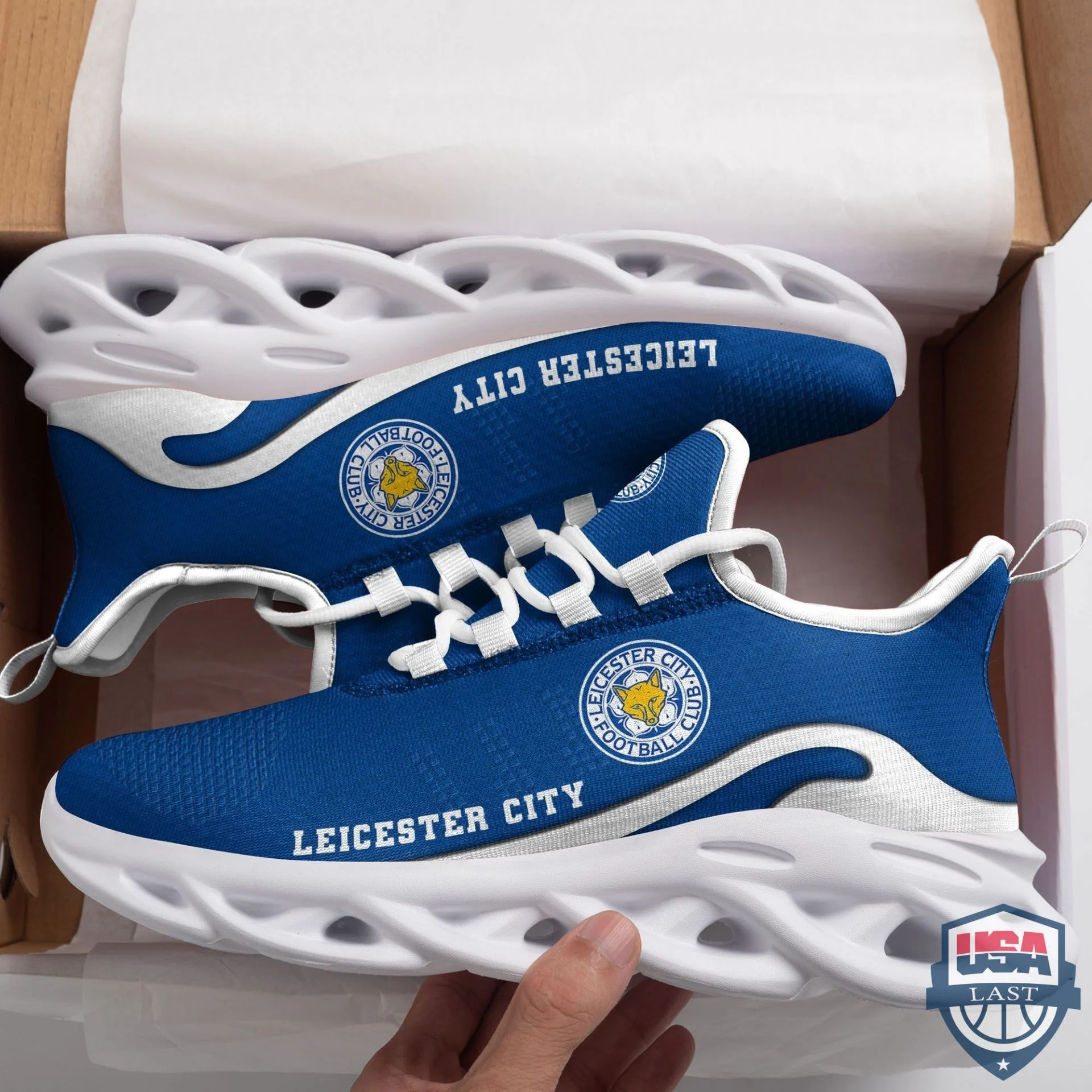 Leicester City FC Blue Max Soul Shoes Custom for Men Women MS0601