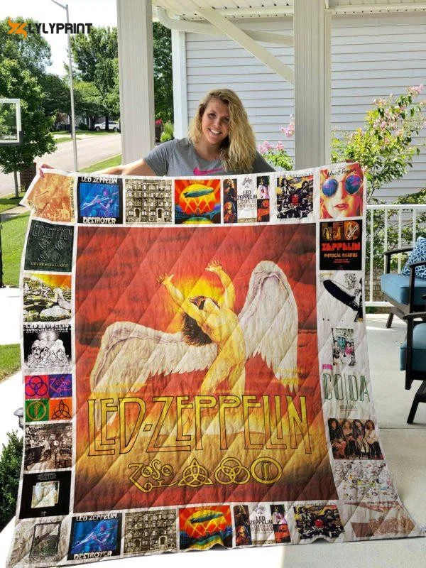 Led Zeppelin Rock Band,led Zeppelin Rock Band Albums Thank You Quilt Blanket For Fans Home Decor Gift ,  Soft Quilt, King Size, All Season Cozy Quilt QB0901