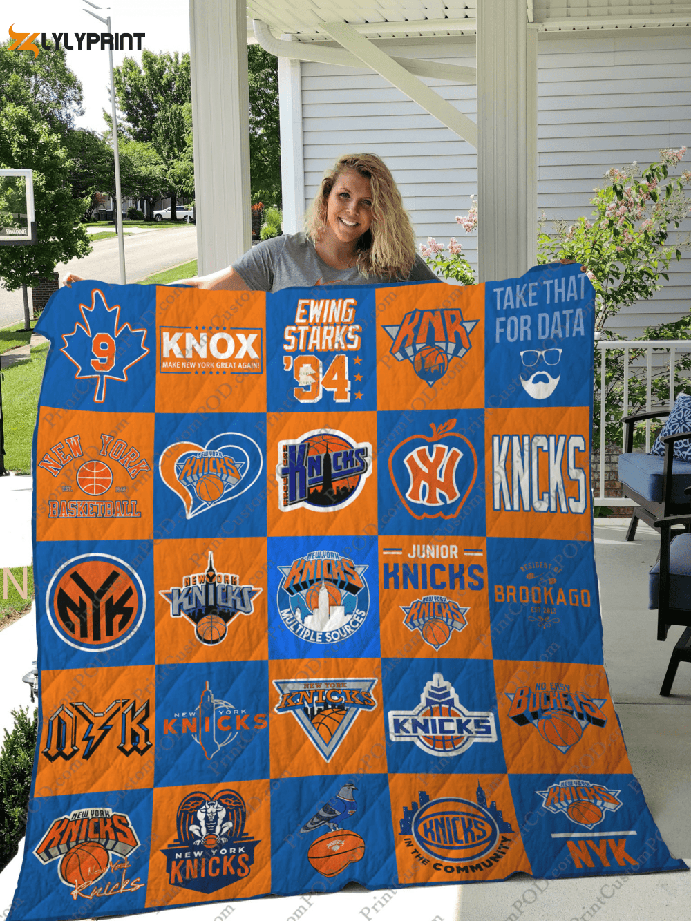 New York Knicks 1 Quilt Blanket For Fans Home Decor Gift , Soft Quilt, King Size, All Season Cozy Quilt QB0901
