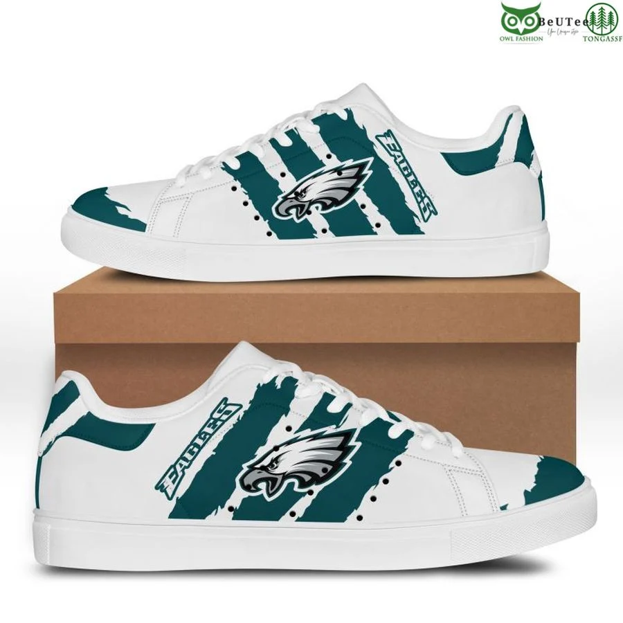 NFL Philadelphia Eagles White Green Stan Smith Shoes for Women and Men, Trendy Style Sneakers ST0801
