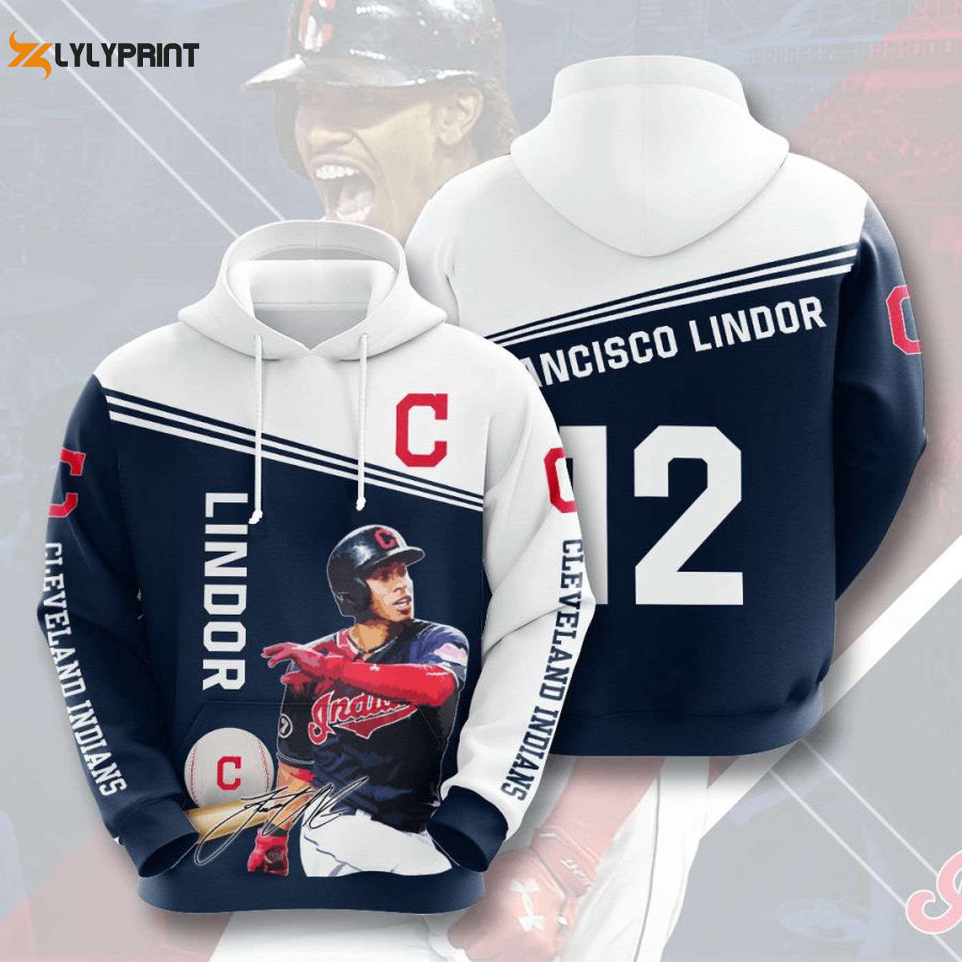 Cleveland Indians Francisco Lindor Pullover Hoodie AOP Shirt – Stylish Fan Apparel HZ0501