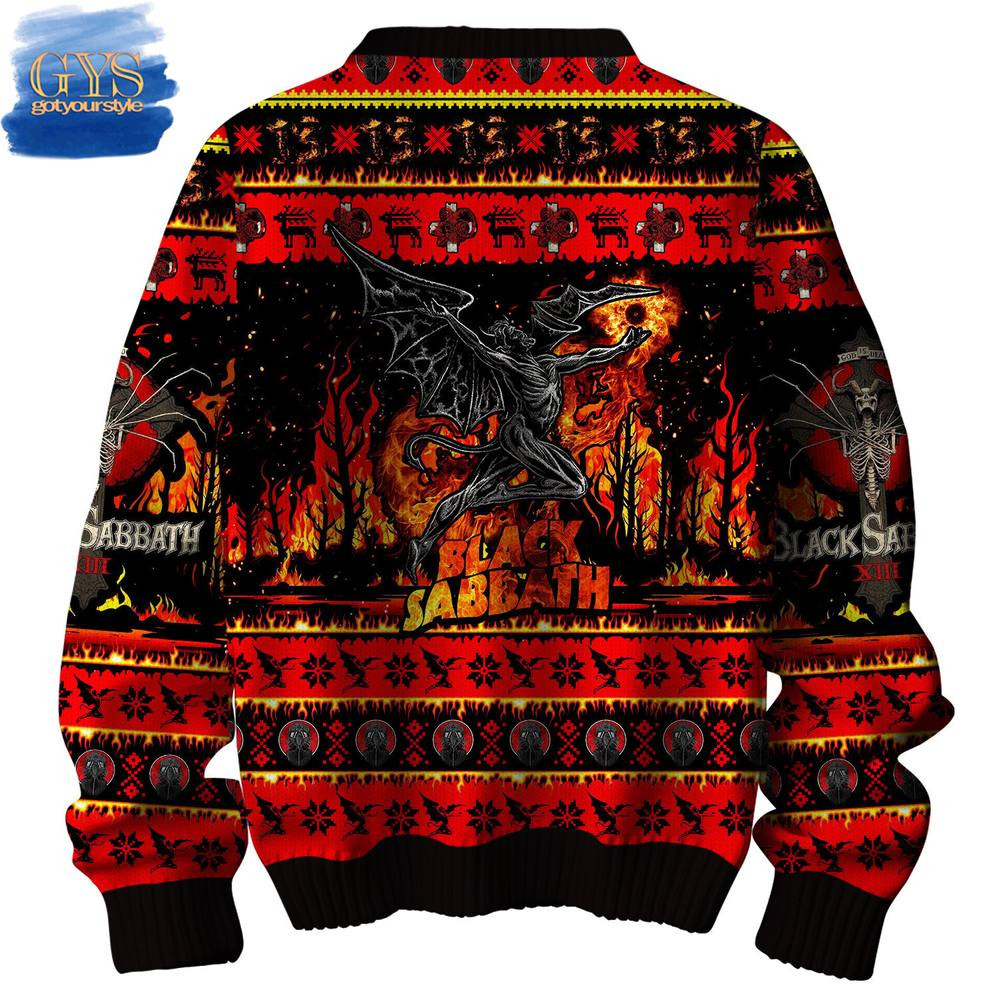 Black Sabbath Burning Demon Limited Edition Ugly Sweater , Cozy Soft Unisex Pullover SW0601