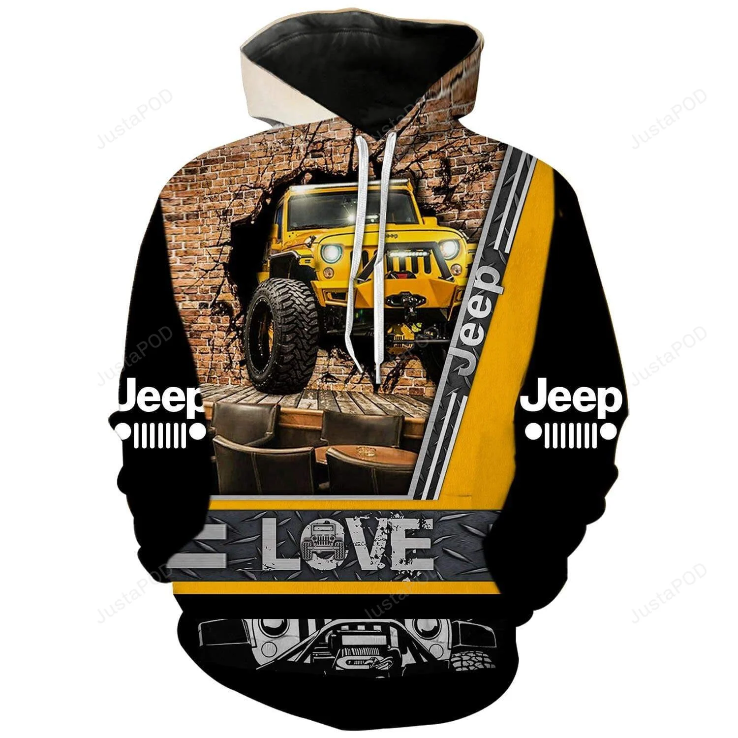 Jeep Love Yellow Special 3D All Print Hoodie, Zip- Up Hoodie HZ0501