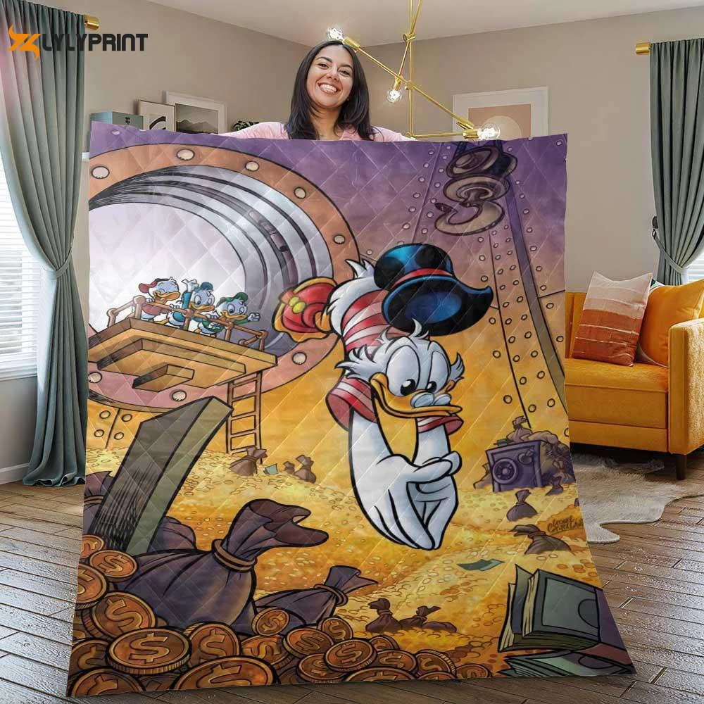 Scrooge Mcduck, Scrooge Mcduck Quilt Blanket For Fans Home Decor Gift, ,  Soft Quilt, King Size, All Season Cozy Quilt QB0901
