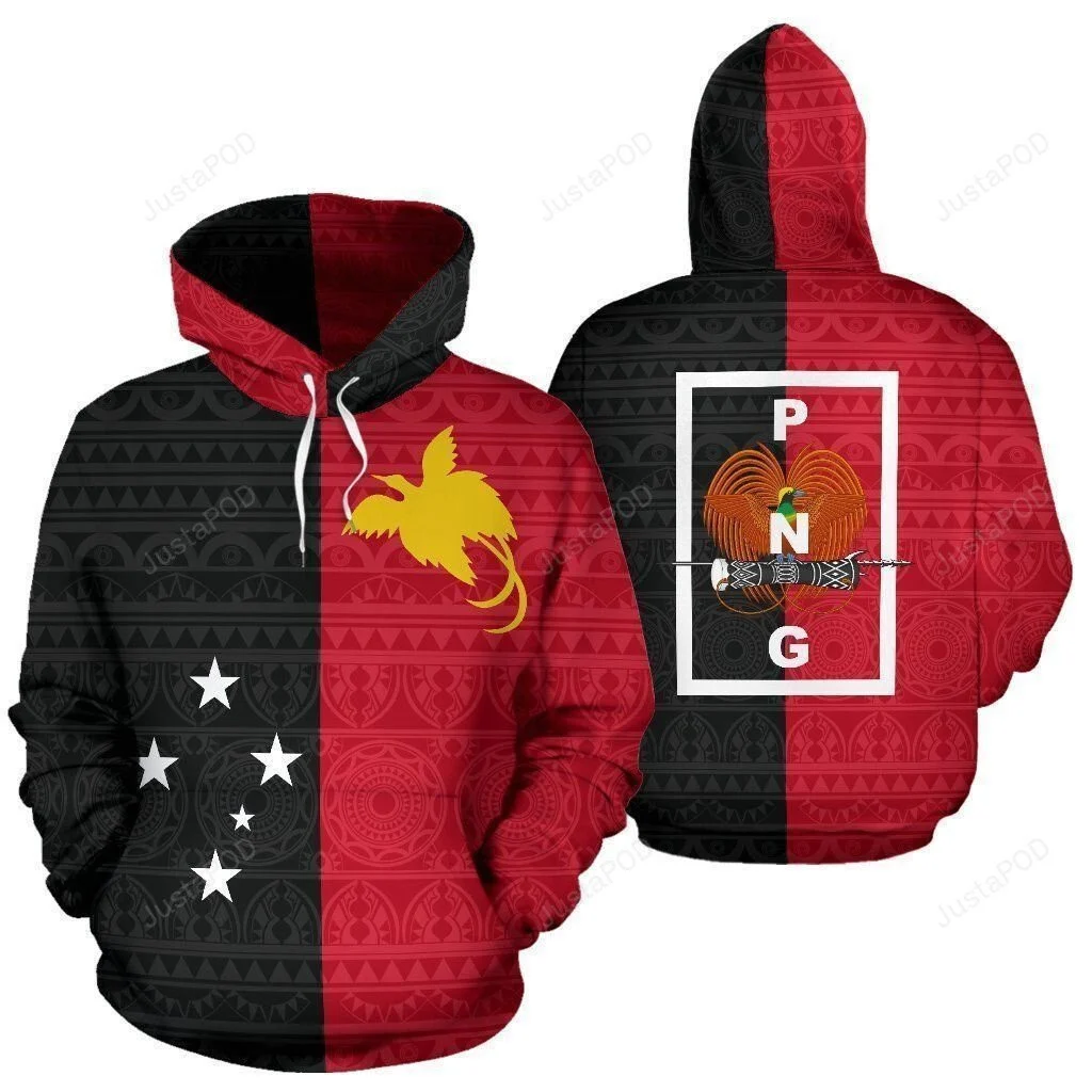 Papua New Guinea Red Black 3d All Over Print Hoodie, Zip-Up Hoodie HZ0501