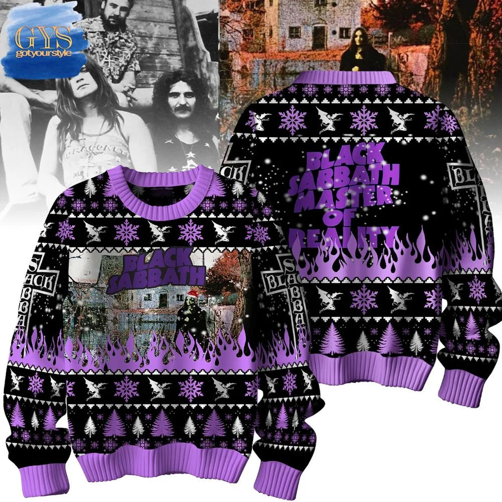 Black Sabbath Master Of Reality Ugly Christmas Sweater , Cozy Soft Unisex Pullover SW0601
