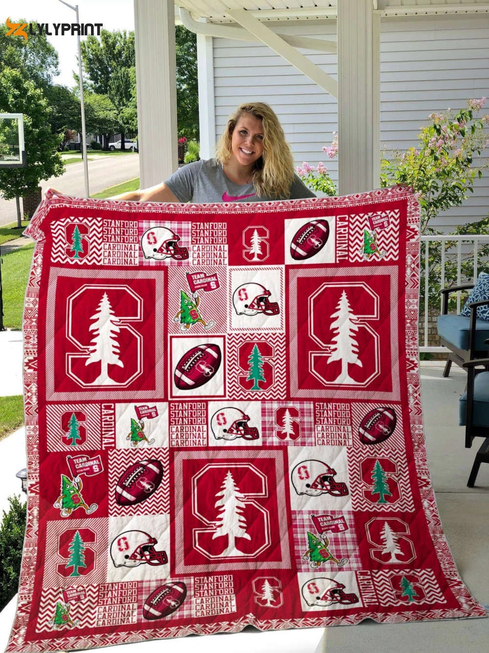 Stanford Cardinal Quilt Blanket For Fans Home Decor Gift , Soft Quilt, King Size, All Season Cozy Quilt QB0901