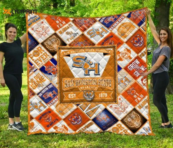Sam Houston Bearkats 4 Quilt Blanket For Fans Home Decor Gift , Soft Quilt, King Size, All Season Cozy Quilt QB0901