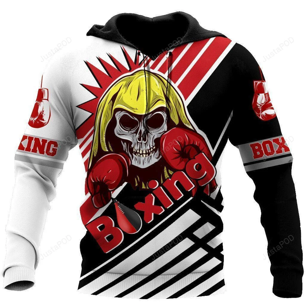 Skull Boxing Player 3D All Over Print Hoodie, Zip-up Hoodie HZ0501