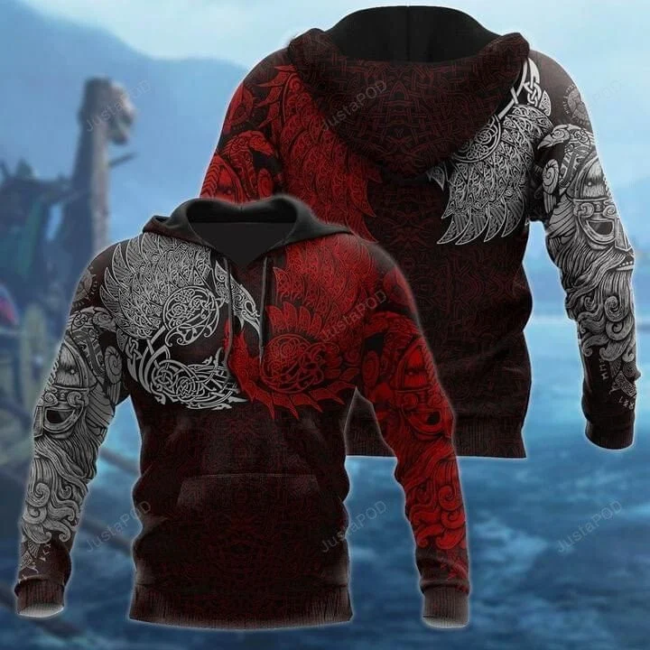 Norse Mythology Viking 3D All Over Printed Hoodie, Zip- Up Hoodie HZ0501