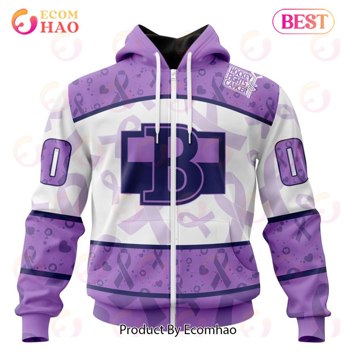 AHL Belleville Senators Special Lavender Fight Cancer 3D Hoodie, Zip Hoodie, Man - Women, Warm, Premium Quality HZ0501